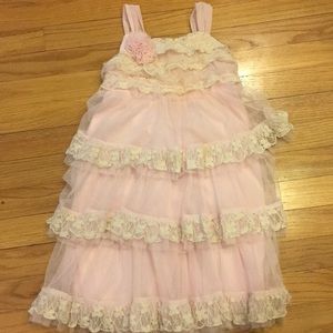 Isabella & Chloe size 6 pink lace dress